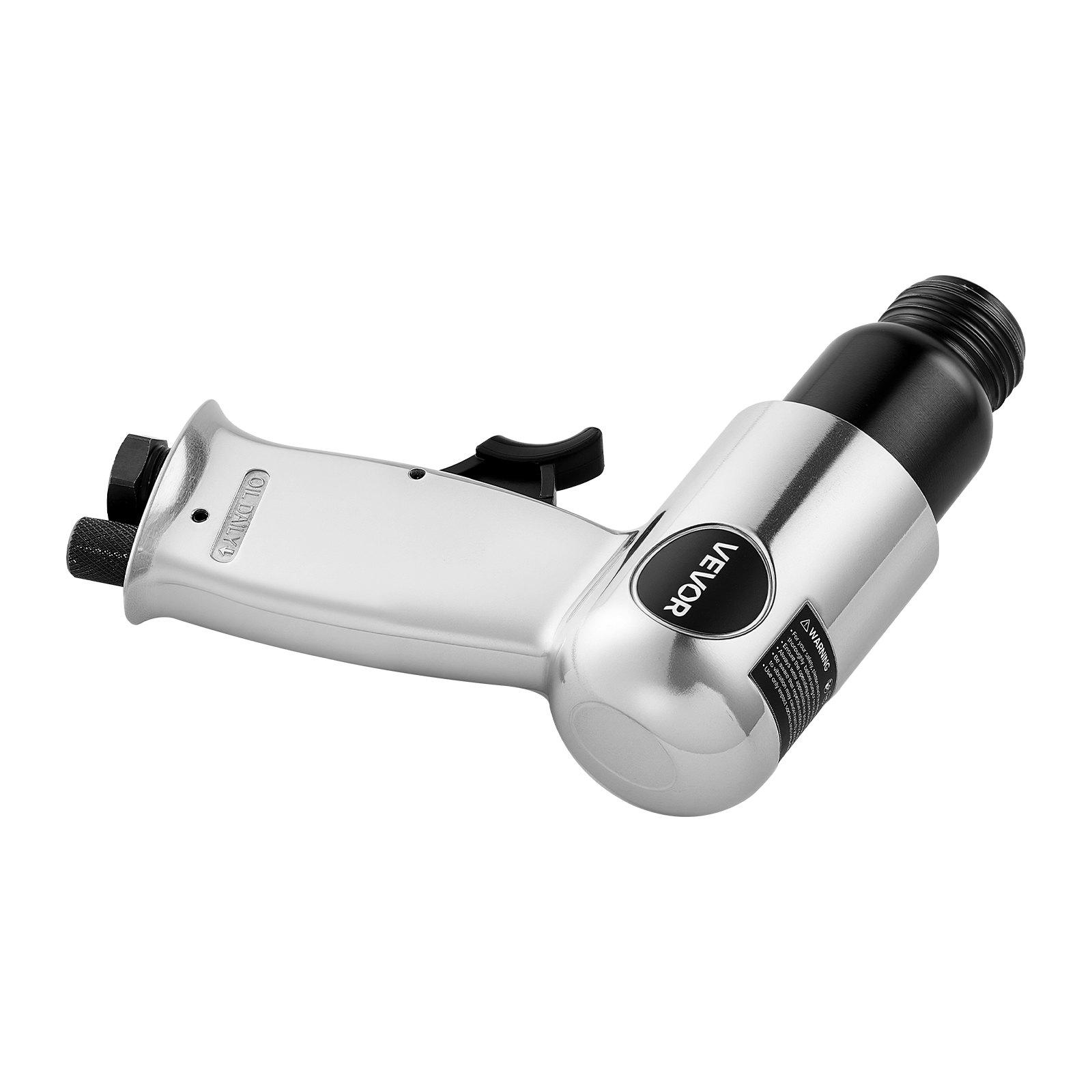 VEVOR Martillo Neumático de 4500 BPM Carrera de 40 mm con 4 Cinceles de Barril Largo de 140 mm Vástago Redondo Martillo de Cincel de Aire Herramienta de Pala Neumática para Cortar, Raspar, Demoler