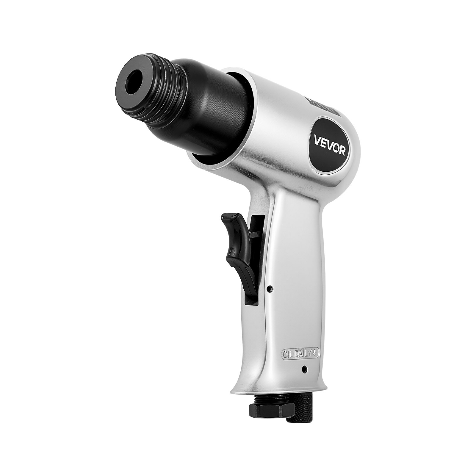 VEVOR Martillo Neumático de 4500 BPM Carrera de 40 mm con 4 Cinceles de Barril Largo de 140 mm Vástago Redondo Martillo de Cincel de Aire Herramienta de Pala Neumática para Cortar, Raspar, Demoler