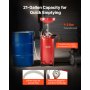 VEVOR Tanque de Drenaje de Aceite Usado, Drenaje de Aceite Portátil Neumático de 79,5 L con Embudo Ajustable y Ruedas, Drenaje de Combustible Líquido para Taller de Reparación de Automóviles, Rojo