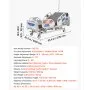 VEVOR Cama de Hospital Eléctrica de 5 Funciones, con Silla Cardíaca Función de RCP y Trendelenburg, Sistema de Cierre Centralizado con Ruedas para Hospitalización en Easa, Capacidad de 250 kg