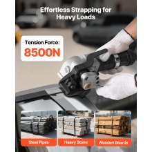 VEVOR Flejadora Neumática de Acero, Fuerza de Tensión de 8500 N, Tensor y Cortador de Flejado para Correa Metálica de 19 mm de Ancho, para Palés, Flejado a Granel en Fábricas, Almacenes y Logística