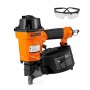 Clavadora de bobinas de revestimiento VEVOR MCN55, clavadora neumática de bobinas de 1 pulgada a 2-1/4 pulgadas de 15 grados, clavadora de bobinas de aire de 70-120 PSI para revestimiento, revestimiento de paletas, cercas, cubiertas