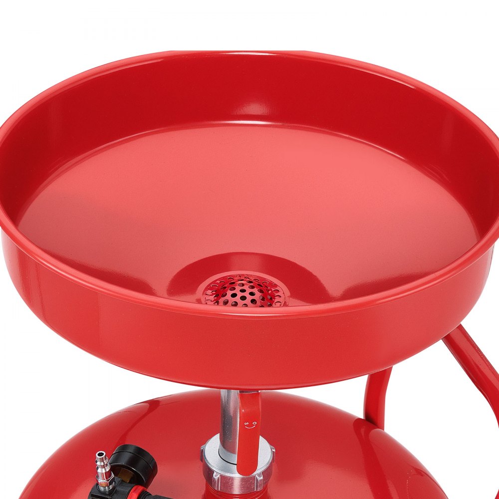 VEVOR Tanque de Drenaje de Aceite Usado, Drenaje de Aceite Portátil Neumático de 95 L con Embudo Ajustable y Ruedas, Drenador de Combustible Líquido para Taller de Reparación de Automóviles, Rojo