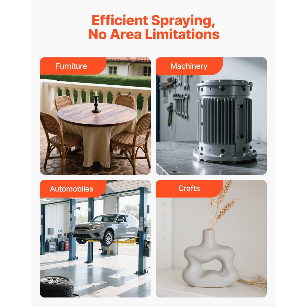 VEVOR LVLP Air Spray Gun, Gravity Feed Paint Sprayer Gun with 3 Nozzles (1.3/1.4/1.7mm), 600ml Capacity Automotive Paint Sprayer with Air Regulator for Furniture, Car Painting, Home Improvement