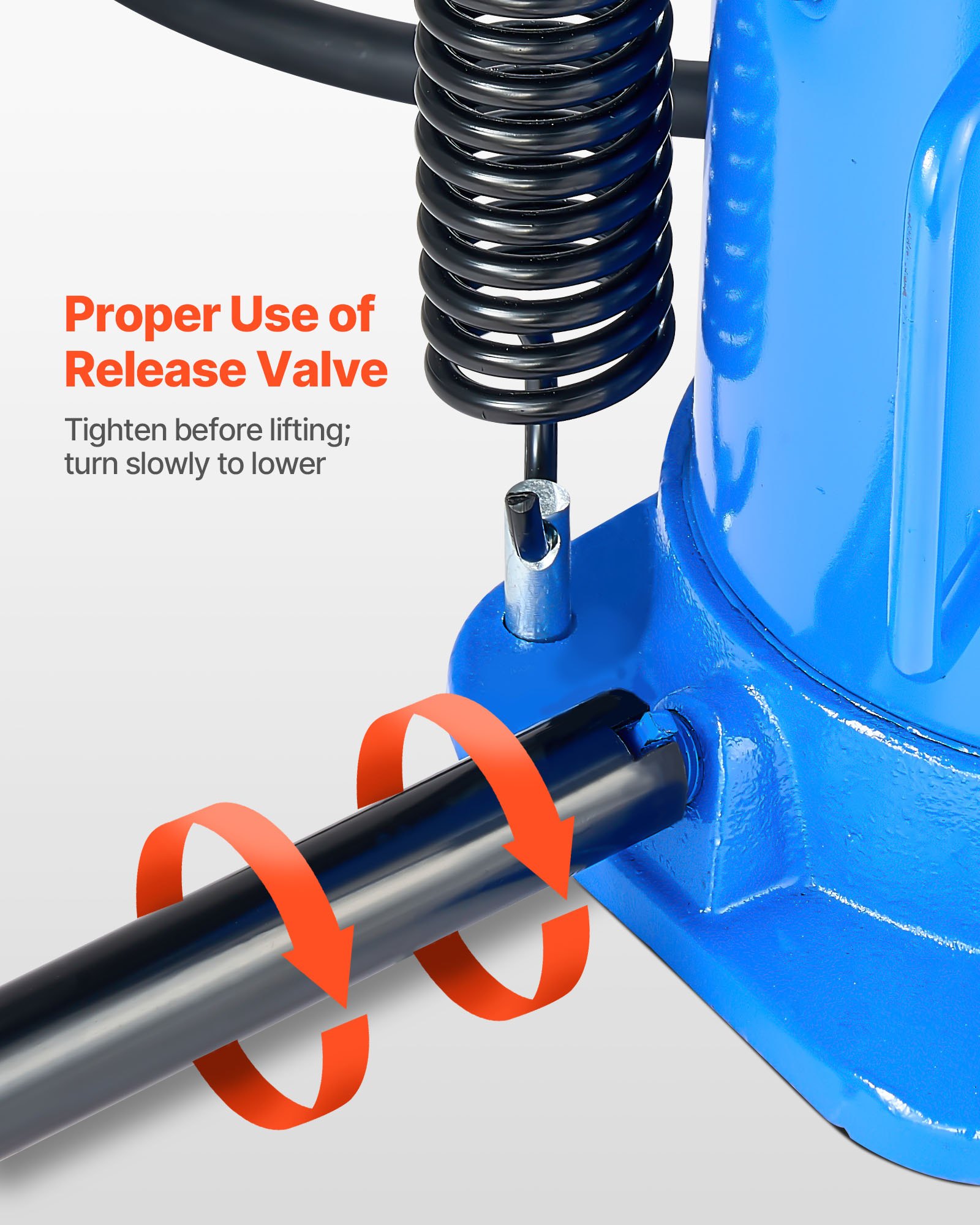 VEVOR Gato Neumático, Capacidad de Elevación 32 T, Rango de Elevación 255–415 mm, con Bomba para SUV, Camionetas, Autocaravanas, Reparación de Automóviles, Azul, 265 x 195 x 255 mm, 0,9–1,2 MPa