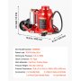 VEVOR Gato Neumático, Capacidad de Elevación 50 T, Rango de Elevación 265 a 410 mm, con Bomba para SUV, Camionetas, Autocaravanas, Reparación de Automóviles, Rojo, 395 x 230 x 265 mm, 0,9–1,2 MPa