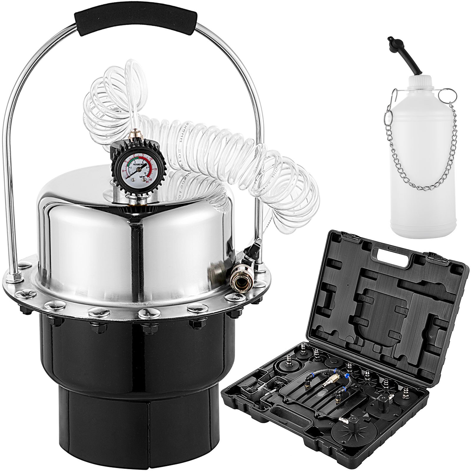 Purgador de Frenos, Sangrador Liquido Frenos, 5L, Purgador Frenos, Purgado de Líquido de Embrague y Freno, Purgador de Frenos para Coche, Negro