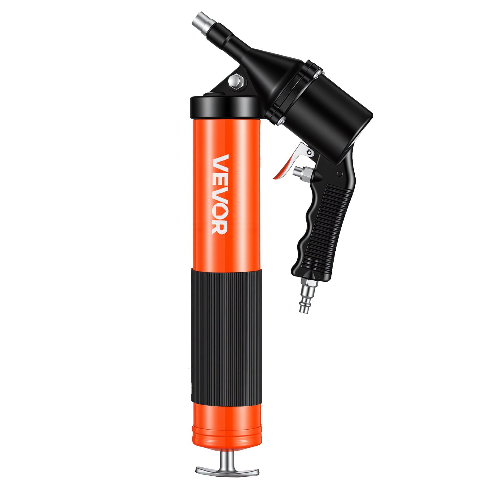 VEVOR Grease Gun, 6000 PSI High Pressure, Heavy Duty Pistol Grip Grease Gun Kit with 0.4 L Capacity, Includes 45.7 cm Flex Hose, 1 Extension Rigid Pipe and 2 Flat Nozzles for Automotive, Marine