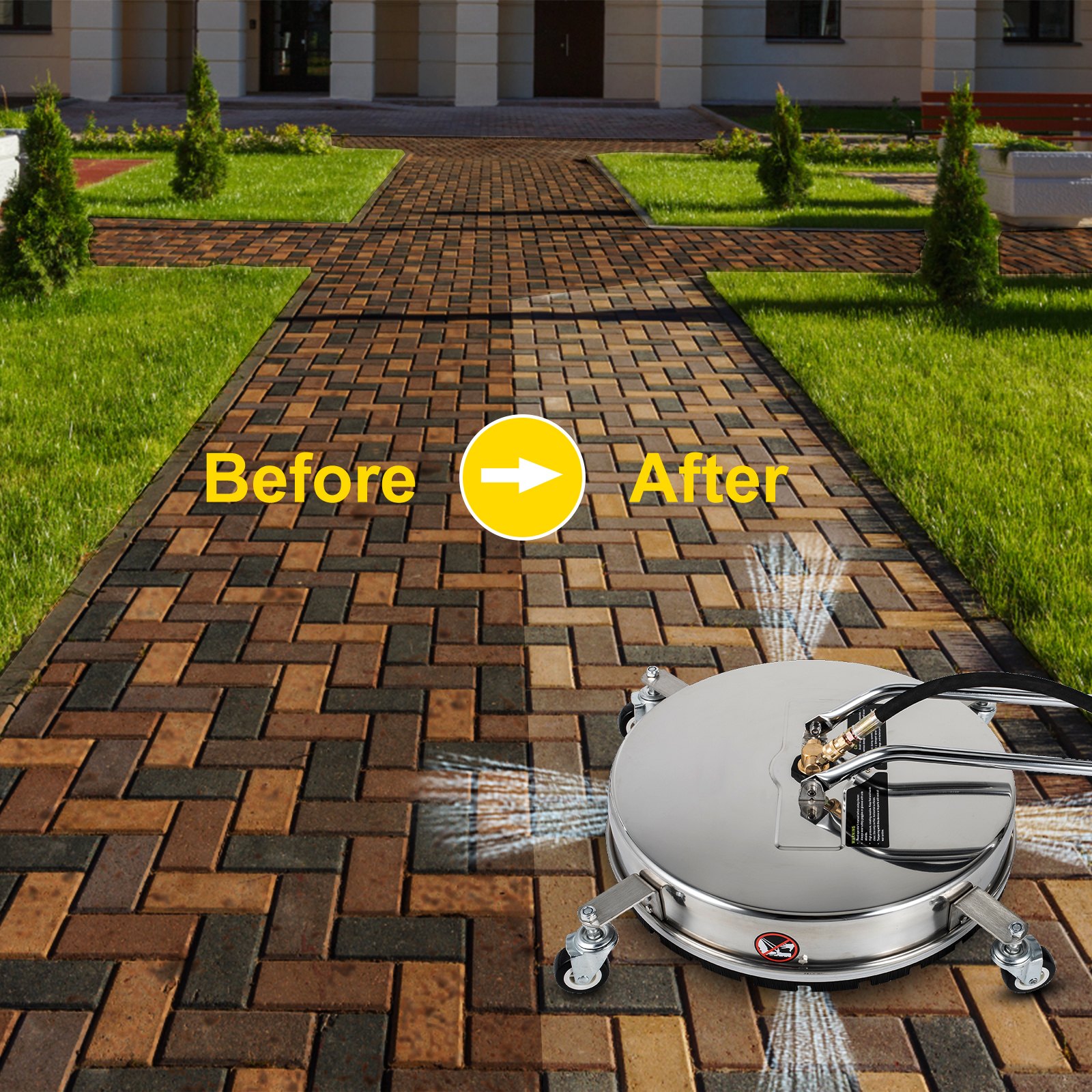 VEVOR Limpiador de Superficies Alta Presión 4000 psi 15 x 50 cm Acero Inoxidable