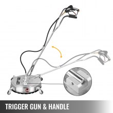 VEVOR Hidrolimpiadora de Alta Presión para Exteriores 4.000 PSI Hidrolimpiadora Compacta 55,9 cm Limpiador de Superficies Planas Potente y Portátil Boquilla Turbo Ajustable para Terrazas Patios etc.