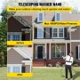 Varilla de hidrolavadora telescópica VEVOR para limpieza de fascias de casas, comparación antes y después, 4000 psi.