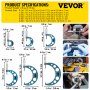 VEVOR Juego de Micrómetros, 0-152 mm Micrómetro Exterior Juego de 6 Piezas 5.73 Ibs / 2,60 kg, Juego de Micrómetros para Exteriores con Precisíón 0,0001 " para Medición Extacta y Talleres Mecánicos