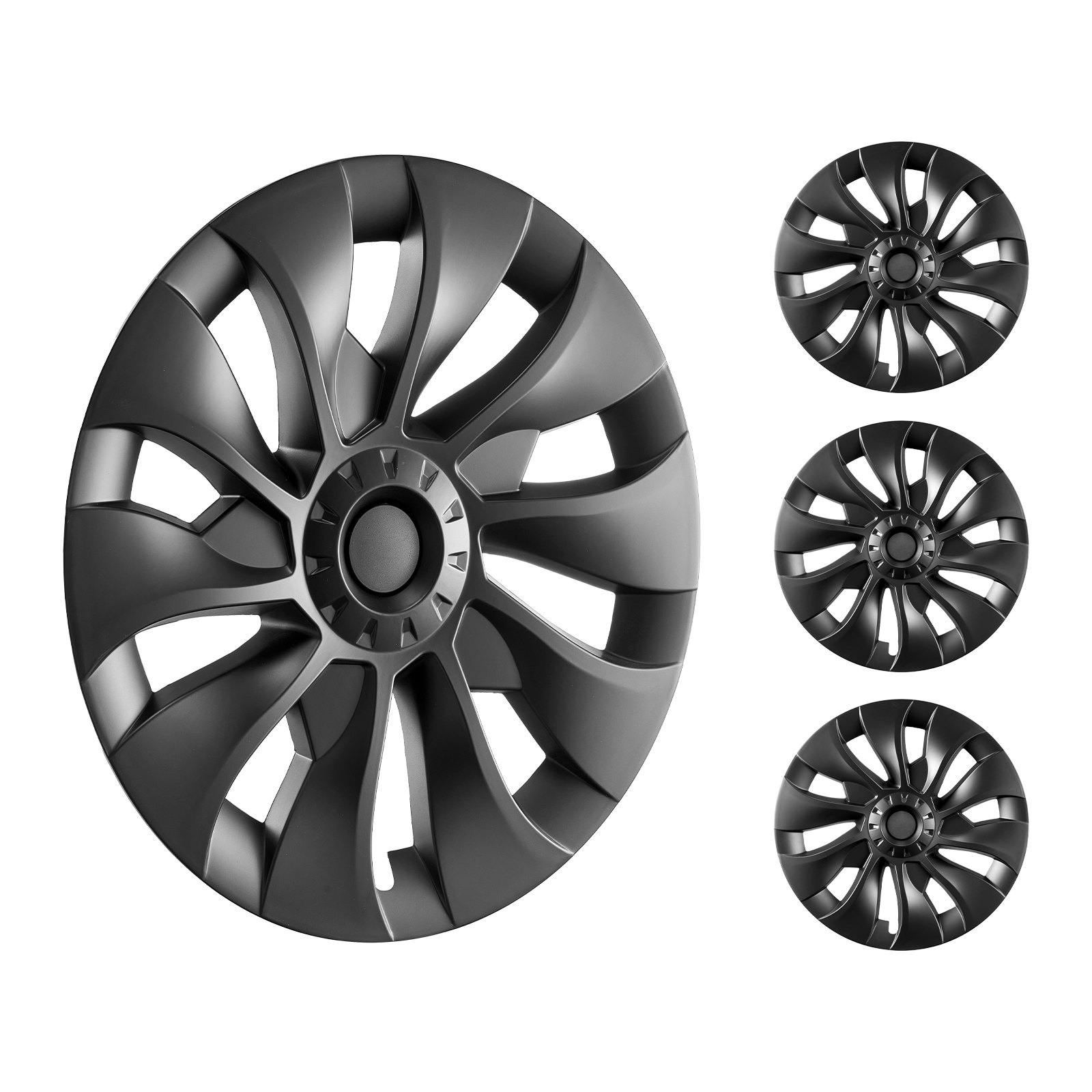 VEVOR Wheel Covers Hub Caps Rim Covers Model 3 2017-2023 for 18 inch Wheels, Wheel Cover with Snap Fastener & Protective Strip & Valve Hole, ABS and PC Wheel Cover with High Rigidity Weatherproof