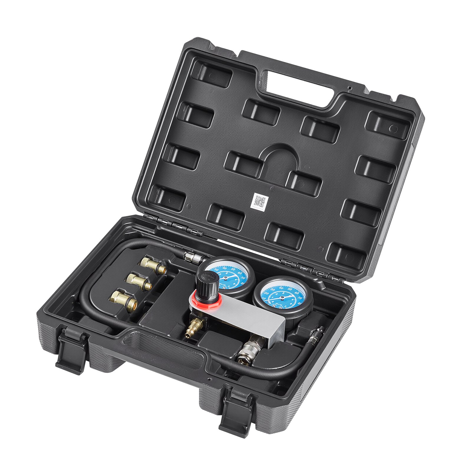 VEVOR Kit de Comprobador de Fugas de Cilindros Rango de Manómetro de 0-100 PSI, Probador de Compresión de Cilindros con 4 Adaptadores y Conexiones de Aire, Prueba de Presión y Tasa de Fugas en Autos