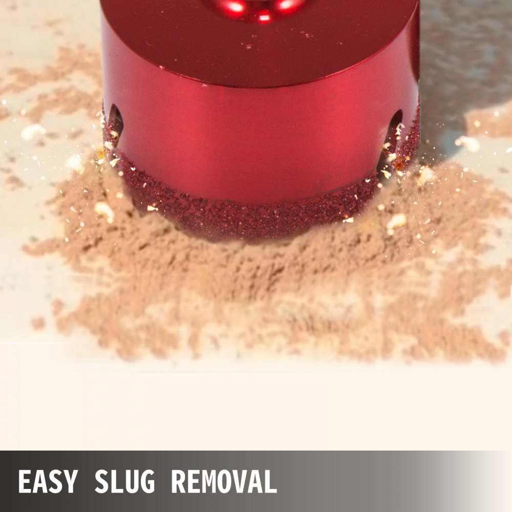 VEVOR Diamond Hole Saw 20, 25, 32, 35, 40, 50, 68 mm, Tile Drill Bit Hole Saw M14 Thread, Diamond Drill Bit 1.4 mm Thick, 125 mm Diameter, Glass Drill Bit with 6 Drill Bits and 2 Blades, Foil Sealer