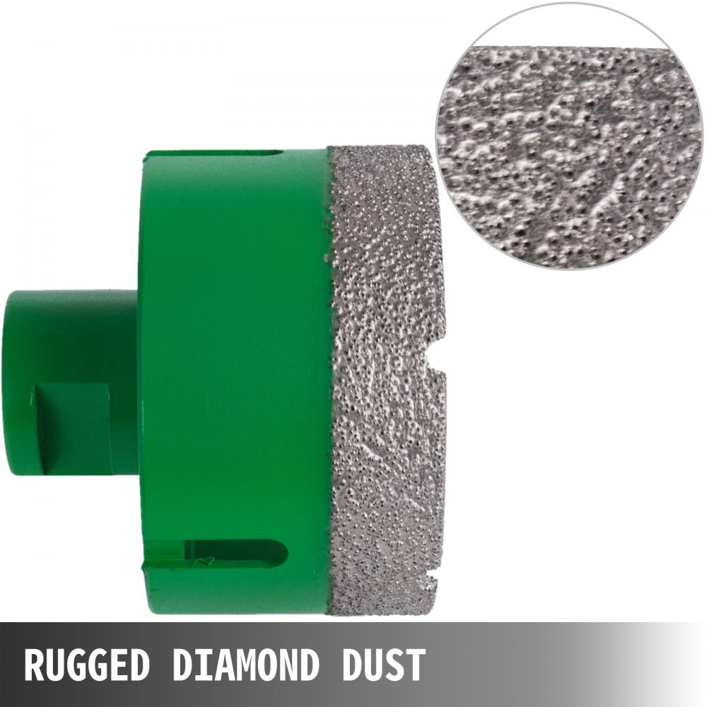 VEVOR Juego de Sierra Perforadora de Diamante de 5 Piezas, Uso para Material Duro, Brocas de Diamante, Diámetros de 1/1,6/1,8/2/2,7" y Rosca M14, Brocas para Taladrar, con 1 Caja Fina Compacta