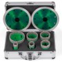 VEVOR Juego de Sierra Perforadora de Diamante de 8 Piezas, Apto para Rosca M14, Brocas de Diamante, Diámetros de 20/25/40/45/50/68 mm, Brocas para Taladrar, con Guías de Agujeros para Sierra