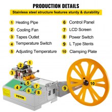 VEVOR Máquina Cortadora Automática de Cinta Caliente y Fría de 100 mm / 3.9 Pulgadas de Ancho Perfecto para Cortar Varias Correas Como El Cinturón de Nylon El Velcro El Cinturón con Cremallera Etc.