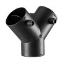VEVOR Diesel Heater Connector, 75mm Diesel Heater Duct Connector Accessories, 3-Way Y Branch Diesels Heaters Air Vent Duct with 2 90° Rotatable Valves, Black Joint Connectors for 2KW 5KW 8KW Heaters