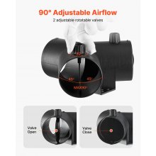 VEVOR Conector para Calentador Diésel, Conectores de Ventilación de 3 Vías en Forma de Y con 2 Válvulas Giratorias de 90°, Puerto de Conexión a Calentador Diésel de 2/5/8 kW, 155 x 190 x 100 mm