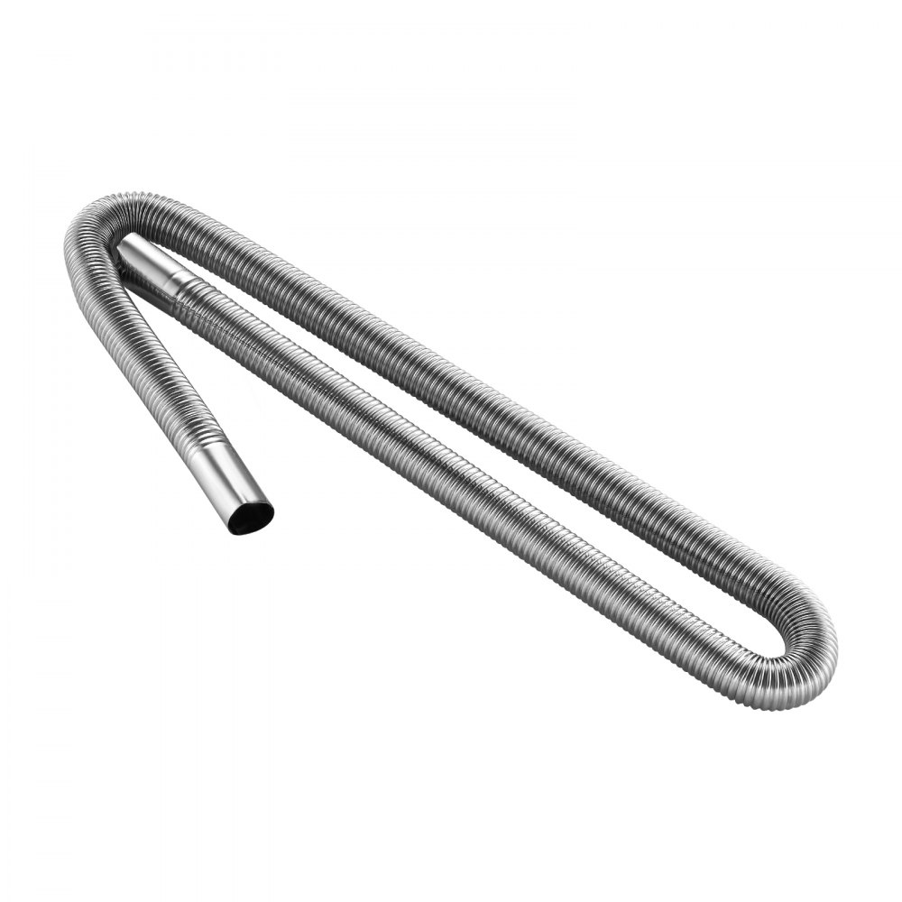 VEVOR Exhaust Hose, 1200mm Diesel Heater Flexible Exhaust Pipe, Stainless Steel Exhausts Hose with 2 Hose Clamps, Exhausts Hoses Kit Diesel Heater Accessories for 2KW 5KW 8KW Diesels Heaters