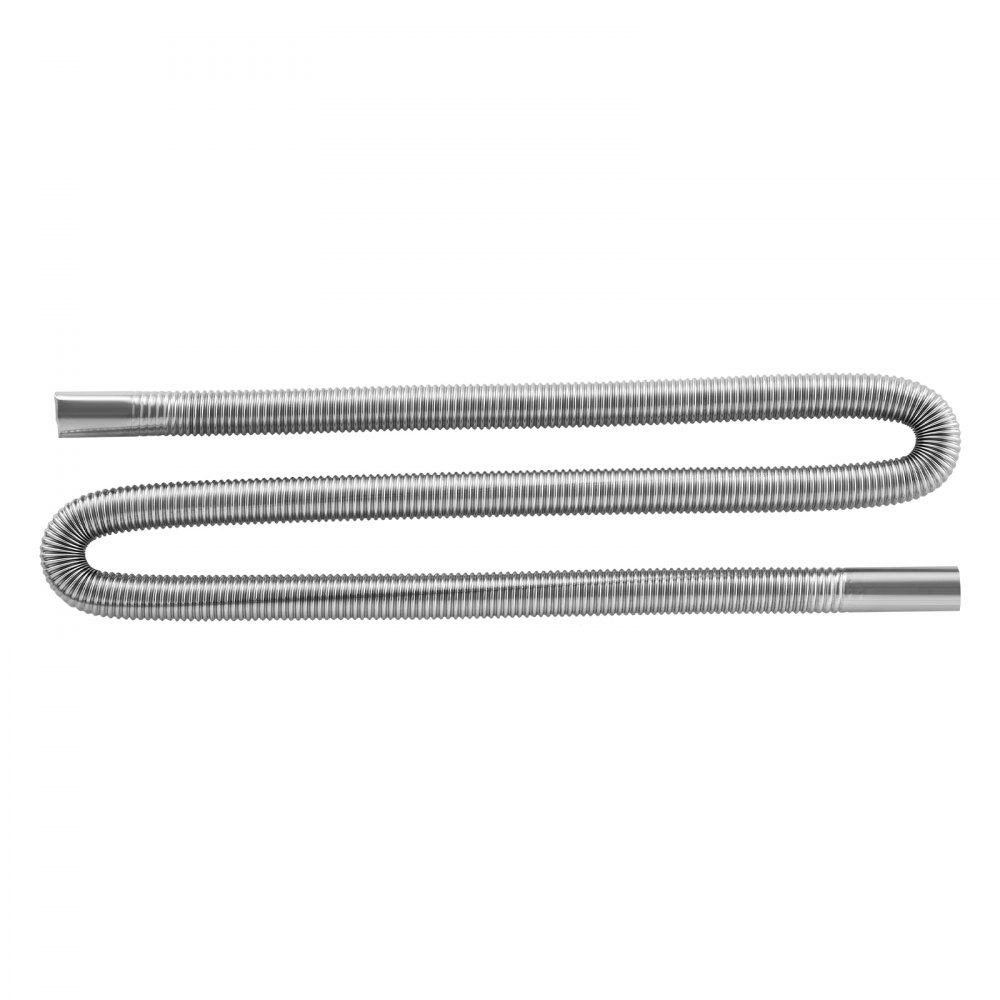 VEVOR Tubo de Escape para Calentador de Estacionamiento, Manguera de Escape para Calentador Diésel 2/5/8 kW de Coche con 2 Abrazaderas, Acero Inoxidable, con Sección Transversal, Φ 25 x 1490 mm