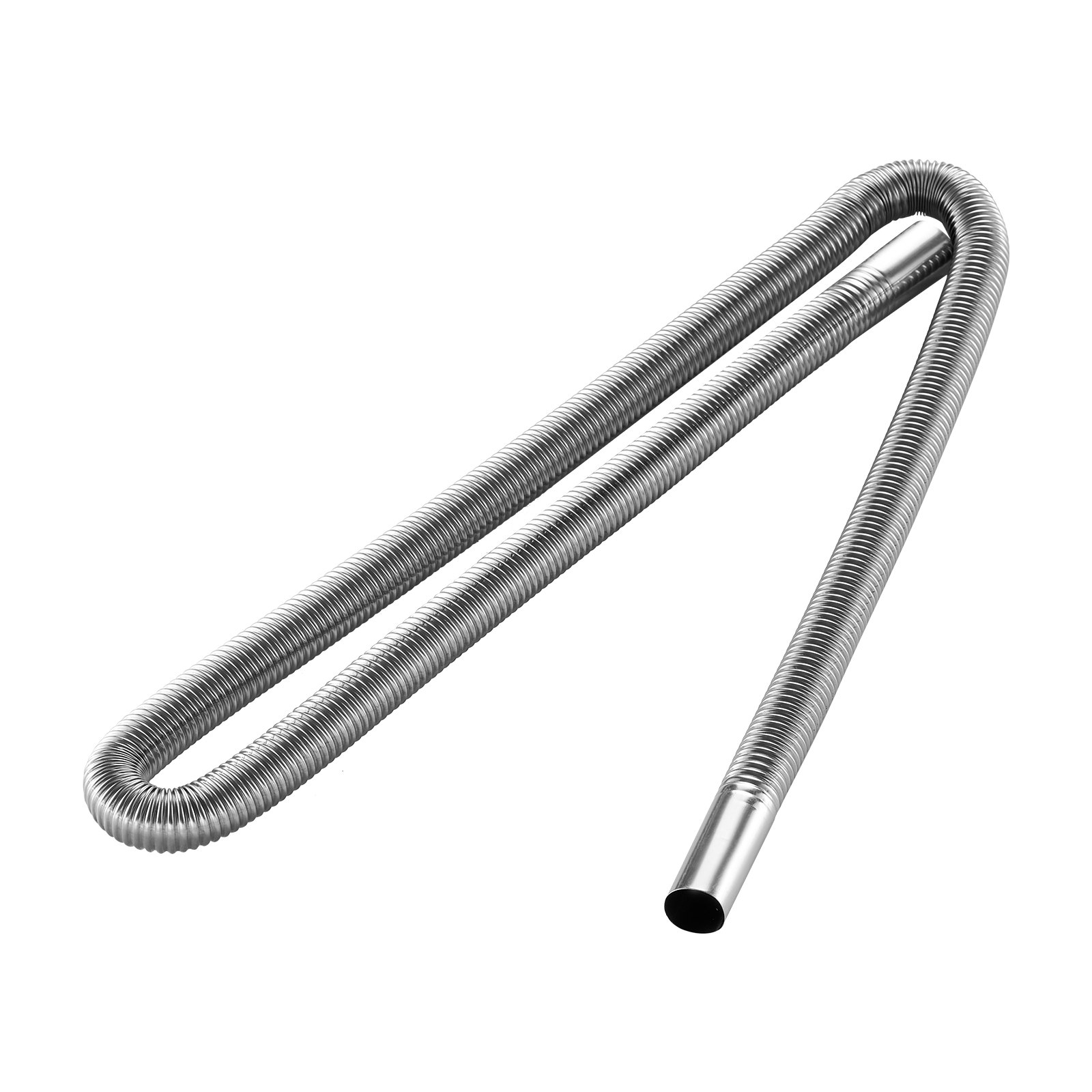 VEVOR Tubo de Escape para Calentador de Estacionamiento, Manguera de Escape para Calentador Diésel 2/5/8 kW de Coche con 2 Abrazaderas, Acero Inoxidable, con Sección Transversal, Φ 25 x 1490 mm