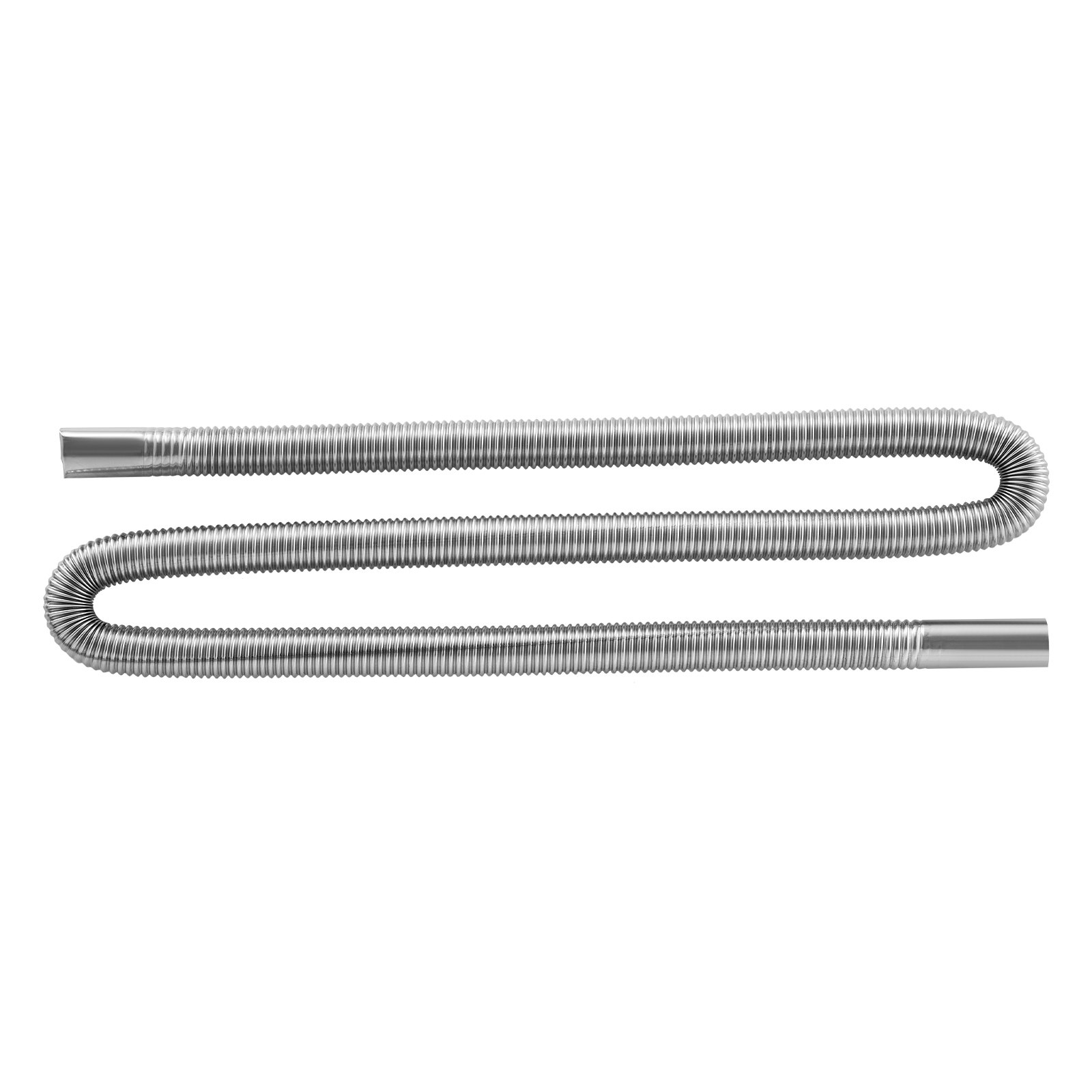 VEVOR Tubo de Escape para Calentador de Estacionamiento, Manguera de Escape para Calentador Diésel 2/5/8 kW de Coche con 2 Abrazaderas, Acero Inoxidable, con Sección Transversal, Φ 25 x 1490 mm