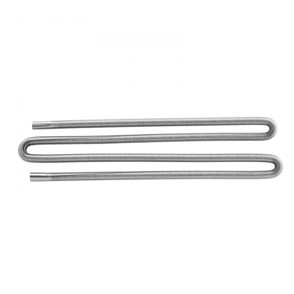 VEVOR Tubo de Escape para Calentador de Estacionamiento Flexible, con 2 Abrazaderas, Acero Inoxidable con Sección Transversal para Calentadores Diésel de 2 /5/8 kW, Φ 25 x 3000 mm, 1 ud, Plata