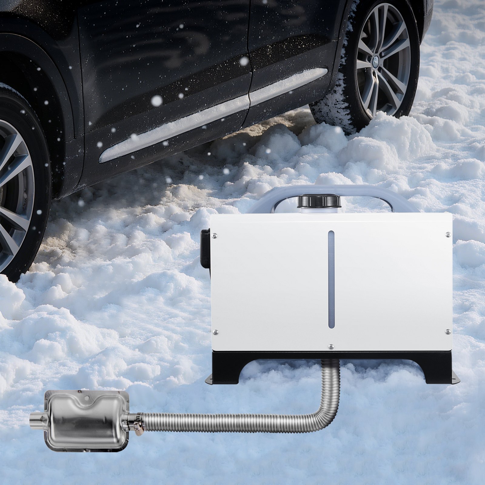 VEVOR Tubo de Escape para Calentador de Estacionamiento Flexible, con 2 Abrazaderas, Acero Inoxidable con Sección Transversal para Calentadores Diésel de 2 /5/8 kW, Φ 25 x 3000 mm, 1 ud, Plata