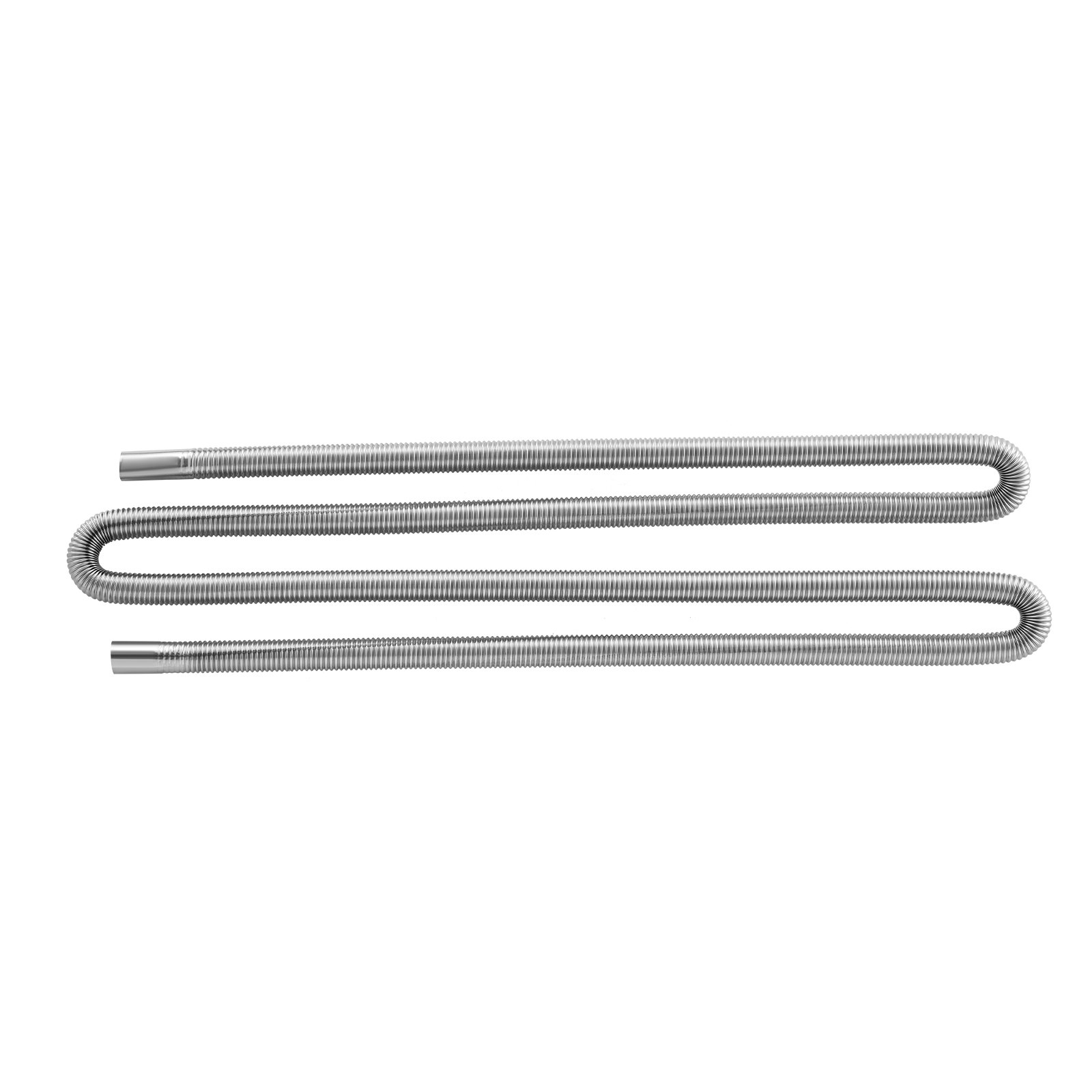 VEVOR Tubo de Escape para Calentador de Estacionamiento Flexible, con 2 Abrazaderas, Acero Inoxidable con Sección Transversal para Calentadores Diésel de 2 /5/8 kW, Φ 25 x 3000 mm, 1 ud, Plata