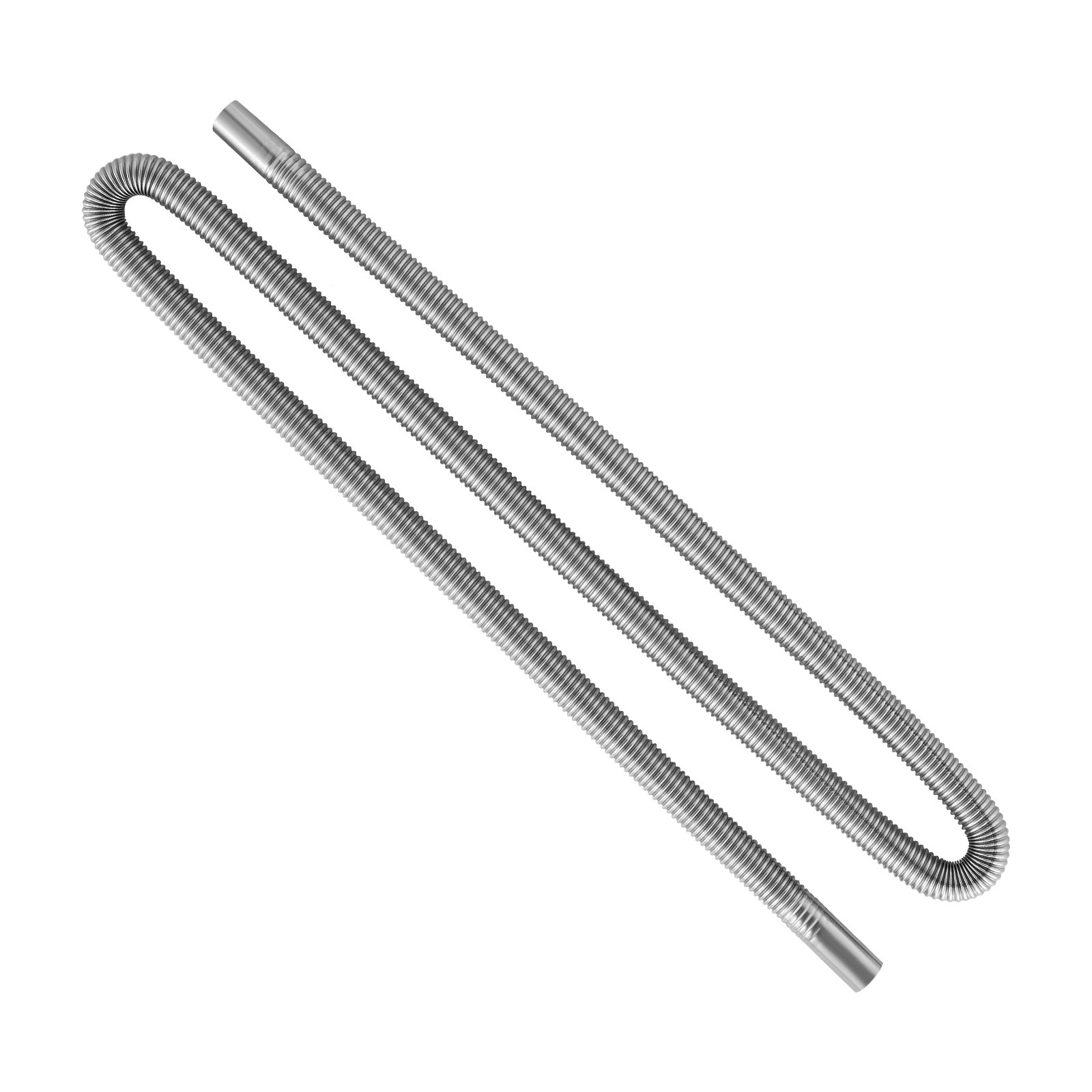 VEVOR Tubo de Escape para Calentador de Estacionamiento, con 2 Abrazaderas, Acero Inoxidable, con Sección Transversal de Φ 25 mm para Calentadores Diésel de 2/5/8 kW, Φ 25 x 1980 mm, 1 ud, Plata