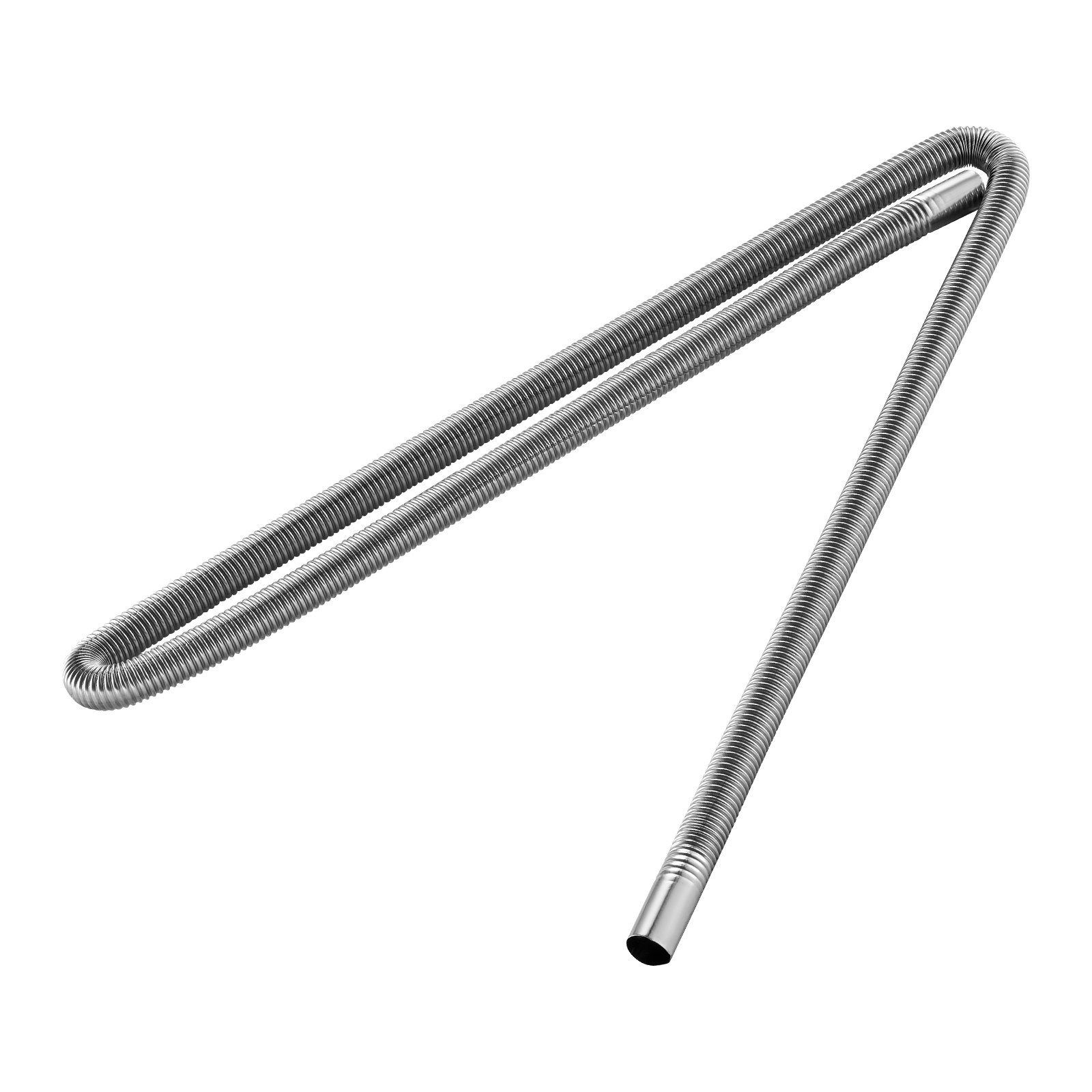 VEVOR Tubo de Escape para Calentador de Estacionamiento, con 2 Abrazaderas, Acero Inoxidable, con Sección Transversal de Φ 25 mm para Calentadores Diésel de 2/5/8 kW, Φ 25 x 1980 mm, 1 ud, Plata