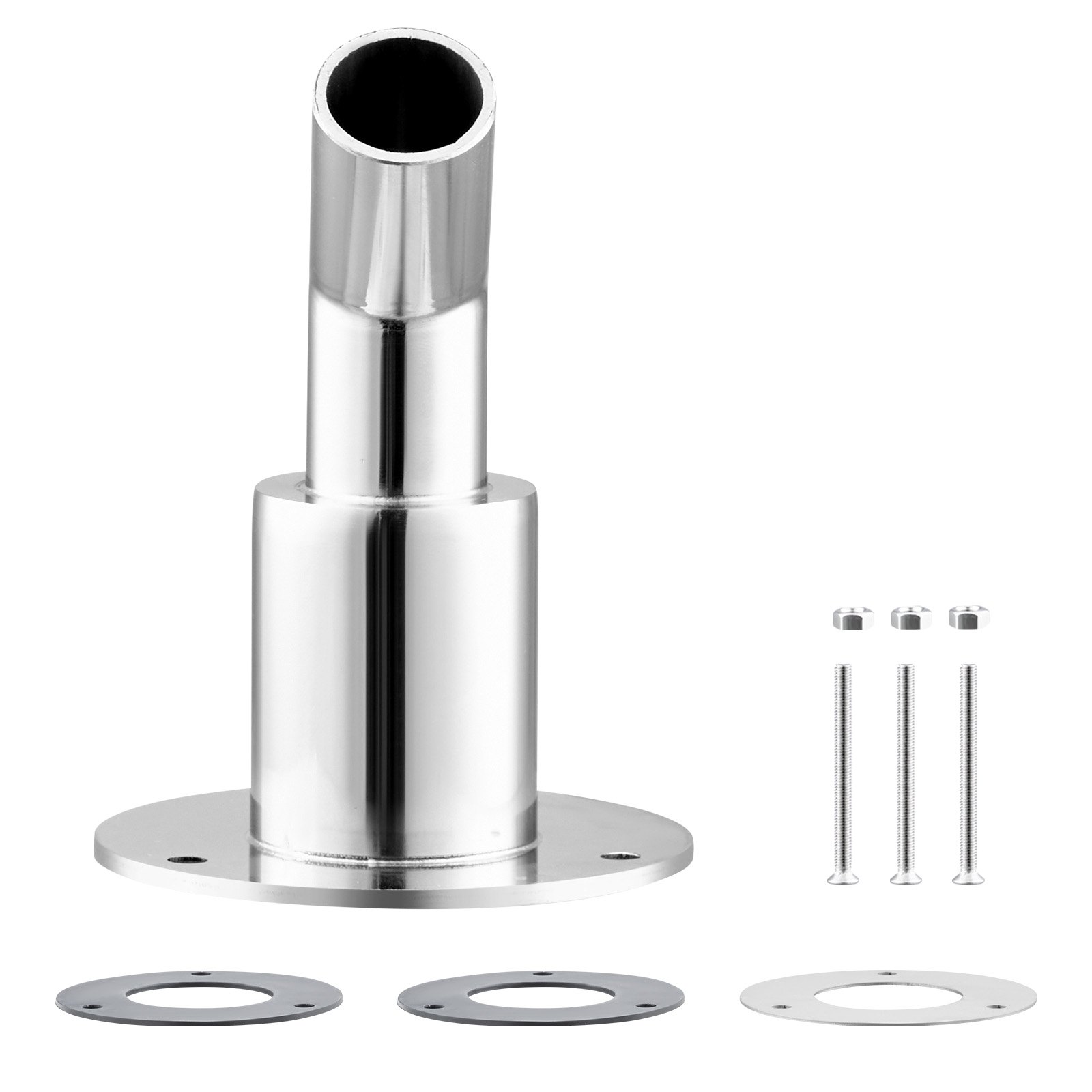 VEVOR Accesorio de Revestimiento de Escape a Través del Fuselaje, para Calentador Diésel de Estacionamiento de 24 mm con Pernos, Tuercas y Junta, Acero Inoxidable 316 Plateado, Φ 80 x 112 mm