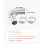 VEVOR Conector de Codo para Tubo de Escape, Tapa de Acero Inoxidable para Parabrisas, Tubo de Escape para Calentador de Coche con 2 Abrazaderas para Calentador Diésel de 2 kW, 5 kW y 8 kW, Plata