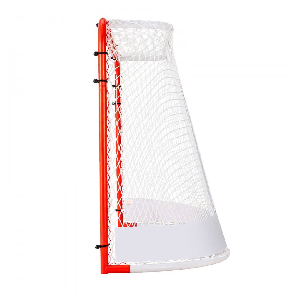 VEVOR Red de Hockey Callejero 183x122 cm Portería de Hockey de Tubo de Acero para Interiores y Exteriores Kit de Entrenamiento de Hockey Portátil y Ligero Fácil Montaje para Jóvenes, Blanco/Rojo