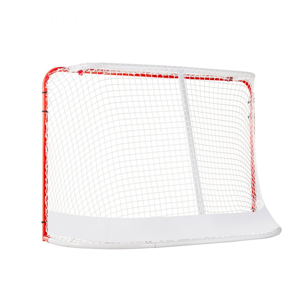 VEVOR Red de Hockey Callejero 183x122 cm Portería de Hockey de Tubo de Acero para Interiores y Exteriores Kit de Entrenamiento de Hockey Portátil y Ligero Fácil Montaje para Jóvenes, Blanco/Rojo