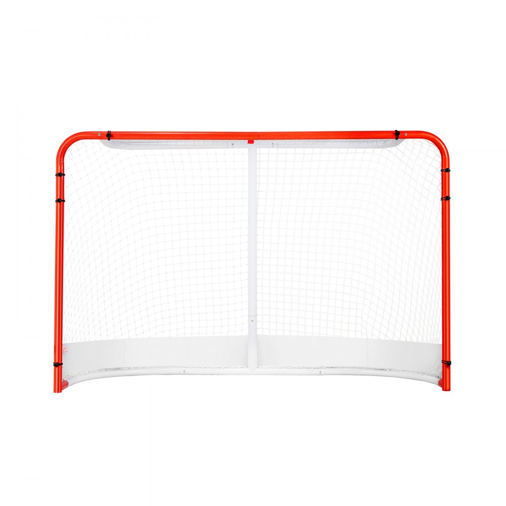 VEVOR Red de Hockey Callejero 183x122 cm Portería de Hockey de Tubo de Acero para Interiores y Exteriores Kit de Entrenamiento de Hockey Portátil y Ligero Fácil Montaje para Jóvenes, Blanco/Rojo