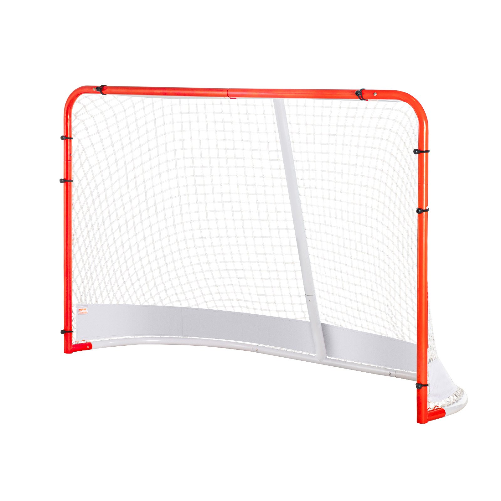 VEVOR Red de Hockey Callejero 183x122 cm Portería de Hockey de Tubo de Acero para Interiores y Exteriores Kit de Entrenamiento de Hockey Portátil y Ligero Fácil Montaje para Jóvenes, Blanco/Rojo