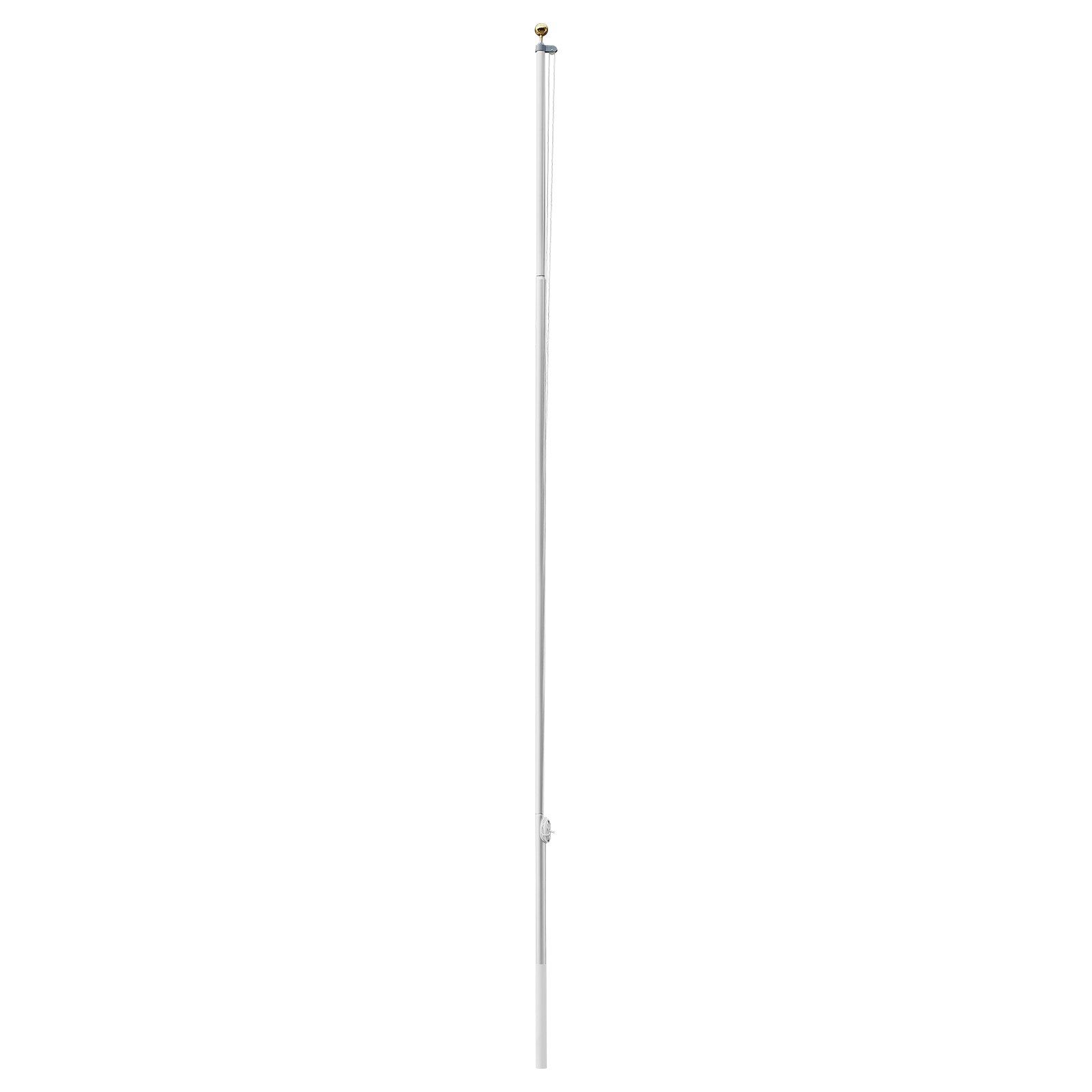 VEVOR Mástil de Bandera para Exterior 6,09 m, Asta para Bandera de Aluminio Modular, Metal Reforzado Base de Fijación, Kit Completo de Instalación, para Fiesta Eventos Actividades, Color Plateado