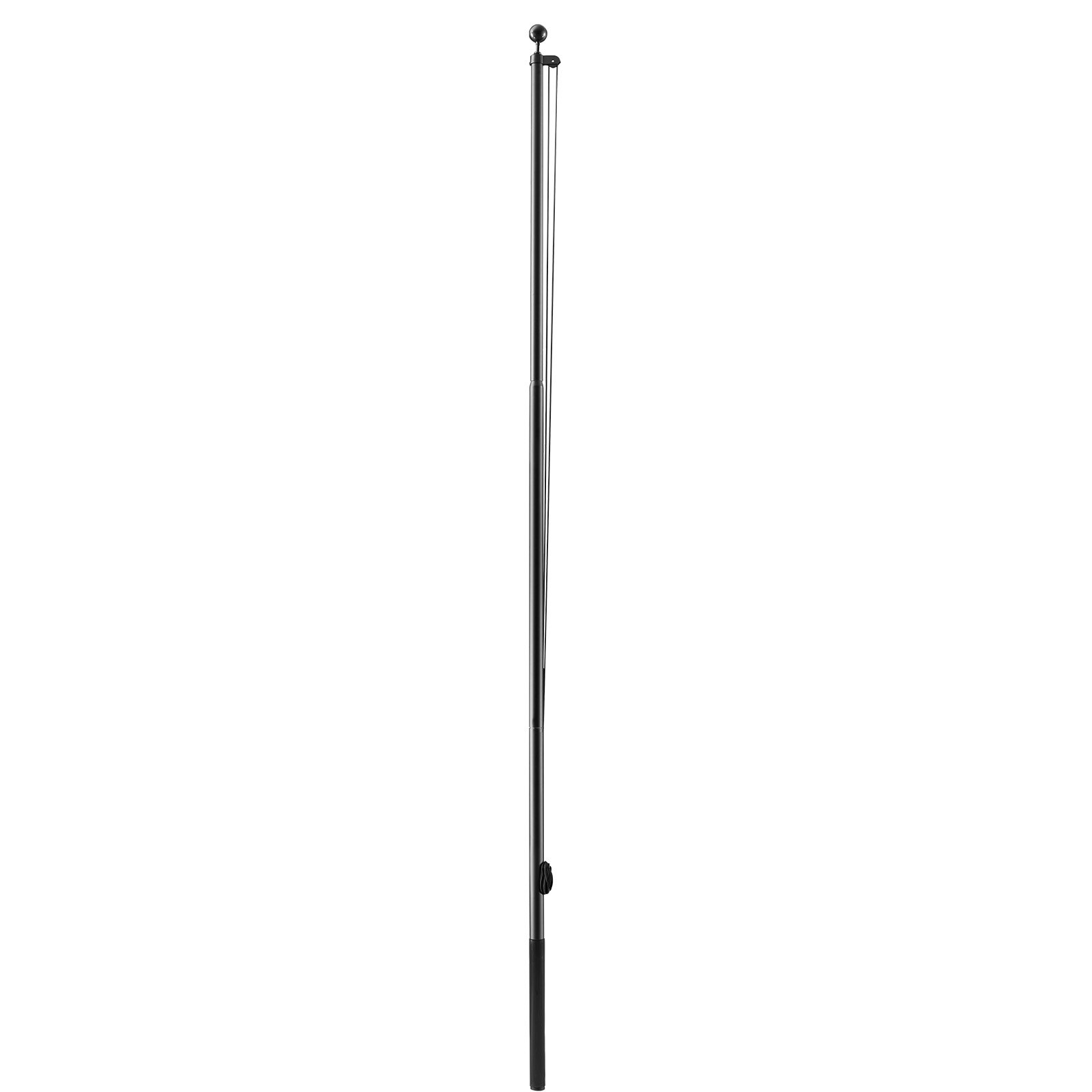VEVOR Mástil de Bandera para Exterior 9,14 m, Asta para Bandera de Aluminio Extragrueso, Diseño Modular, con Base de Fijación Kit Completo de Montaje, para Fiesta Eventos Comercial Patio, Color Negro