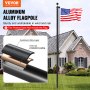 VEVOR Kit de Mástil de Bandera Desmontable 609cm de Aluminio Resistente, Negro