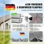 VEVOR Kit de Mástil Desmontable 609cm de Aluminio con Bandera de Alemán, Plata