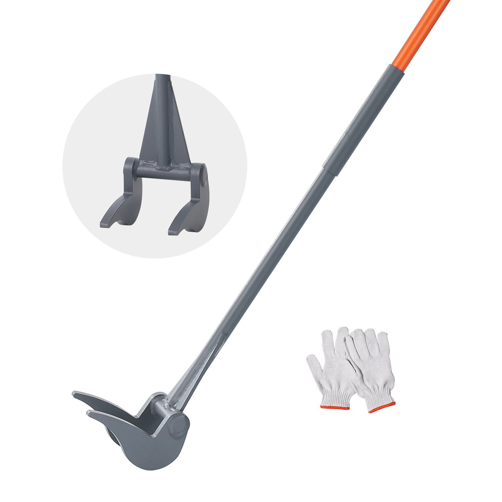 VEVOR Barra de Palanca de Acero al carbono Q235 Extractor de Palés 137,2 cm Capacidad de Carga 907 kg Herramienta de Desmontaje de Madera Mango de 127cm con Guantes para Desmontar Tablas de Extracción