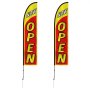 VEVOR Open Sign Flags with Mast Set, Advertising Flags for Businesses Outdoors, Advertising Feather Flag Set, incl. 2 Banner Flags, 2 Masts, 2 Ground Stakes, Open Sign Swooper Flags for Businesses 5 m