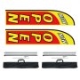 VEVOR Open Sign Flags with Mast Set, Advertising Flags for Businesses Outdoors, Advertising Feather Flag Set, incl. 2 Banner Flags, 2 Masts, 2 Ground Stakes, Open Sign Swooper Flags for Businesses 5 m