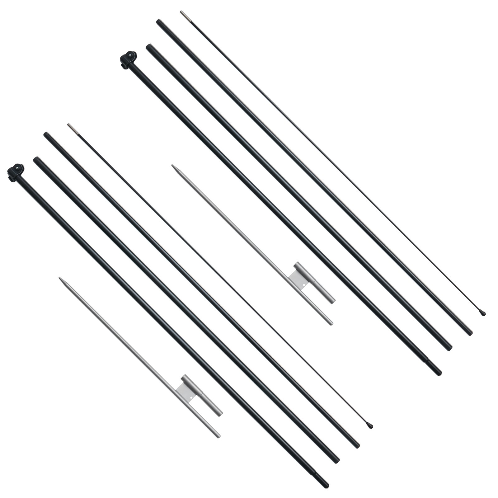 VEVOR Feather Flagpole Set, 2 Packs of Swooper Flagpoles 5m, Sign Flagpoles for Outdoor Business Advertising Flags, with Ground Stakes and Carrying Bag (Flag Not Included)