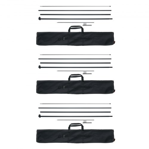 VEVOR Kit de mástil de bandera de plumas, 3 paquetes de mástil de bandera Swooper de 16,3 pies, mástiles de bandera de señalización para banderas publicitarias comerciales al aire libre, con estacas de tierra y una bolsa de transporte (bandera no incluida)