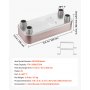 VEVOR Intercambiador de Calor de Placas de 126 x 305 mm, Intercambiador Térmico de Acero Inoxidable con 20 Placas, 2 Soportes de Montaje, para Calefacción, Caldera, Agua Caliente y Sistemas Solares