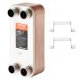 VEVOR heat exchanger, 127 x 305 mm, 30 plates, brazed plate heat exchanger, copper/316L stainless steel water-to-water heat exchanger for underfloor heating, hot water preparation, snow melting, beer cooling